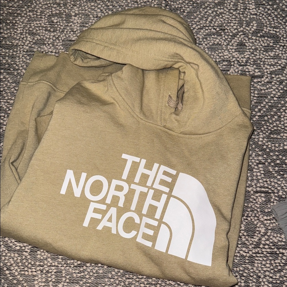 The North Face Beige Hoodie with White Logo